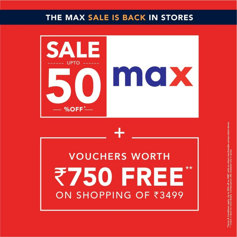 max 50 off sale 2020